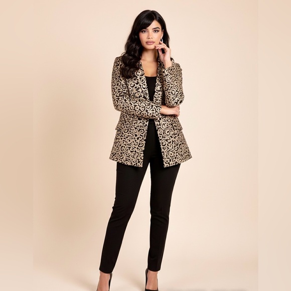 Liz Claiborne Jackets & Blazers - Liz Claiborne Black and Cream Patterned Blazer 20W